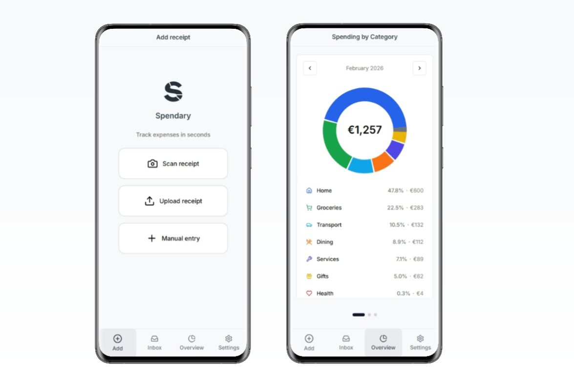 Spendary app on phone